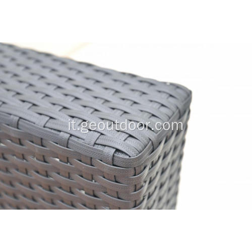 Divano in rattan nero e alluminio 5 pz